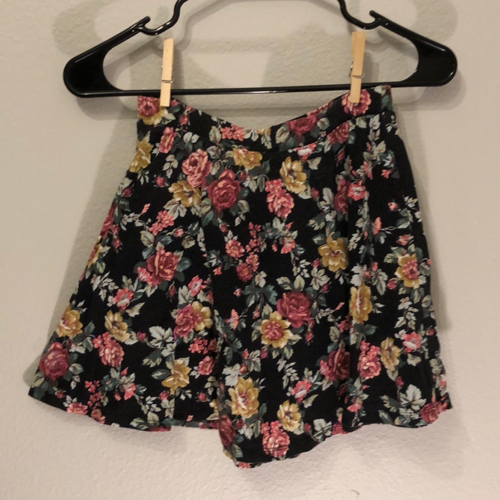 Floral Flowy A Line Mini Skirt